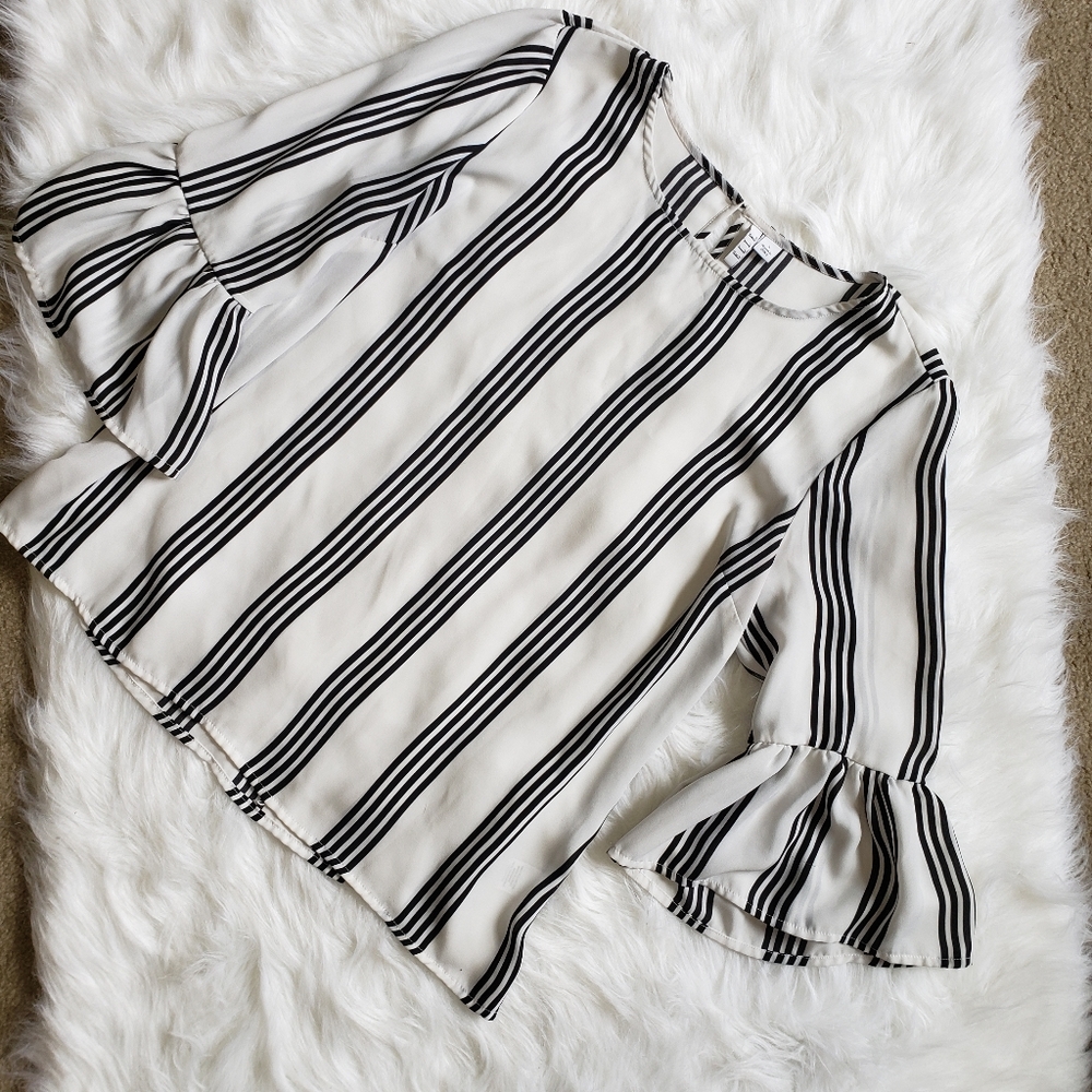 Striped Belle Sleeve Top